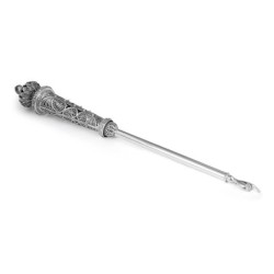 Traditional Yemenite Art Grand Handcrafted Sterling Silver Yad (Torah